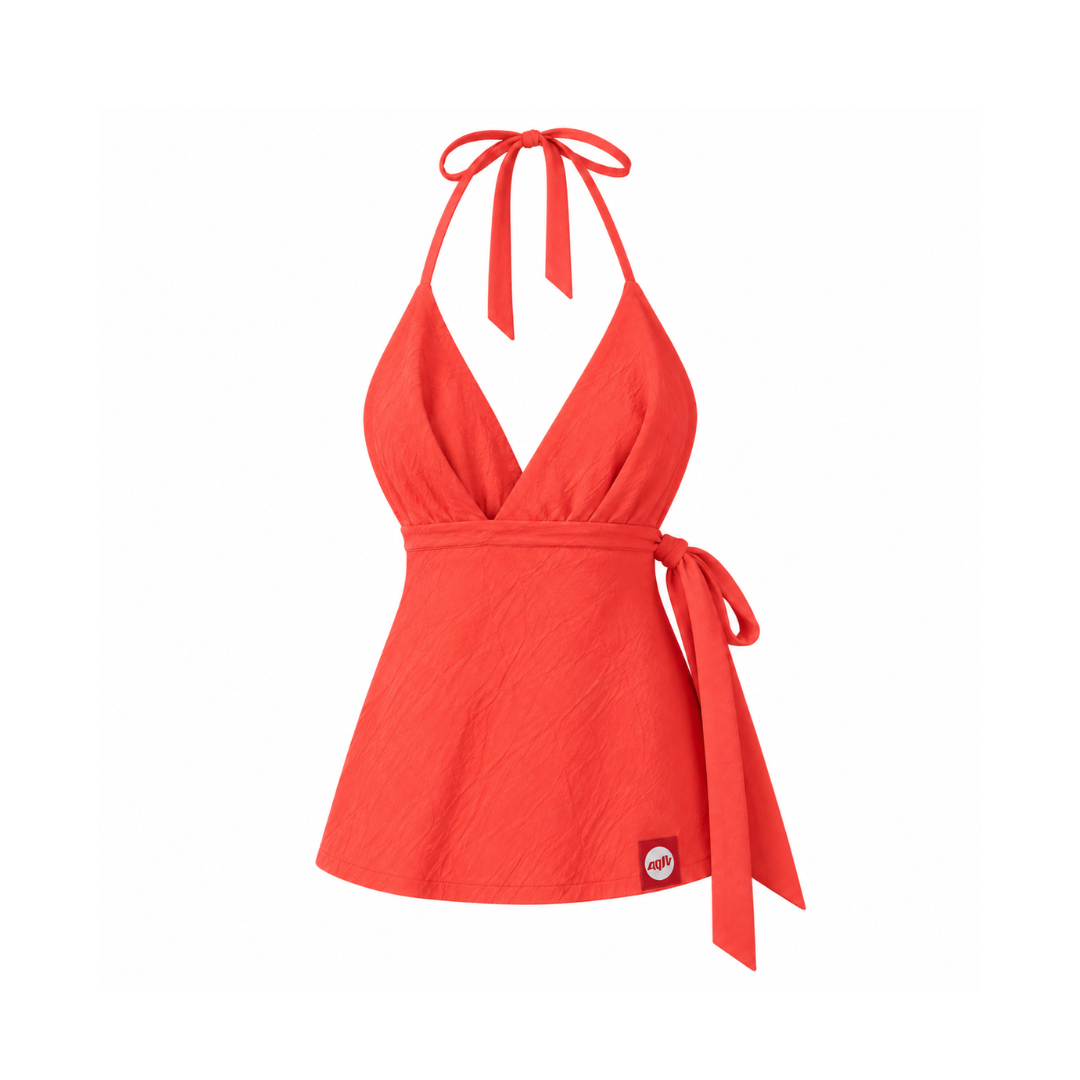 Adjustable Halter Wrap Top