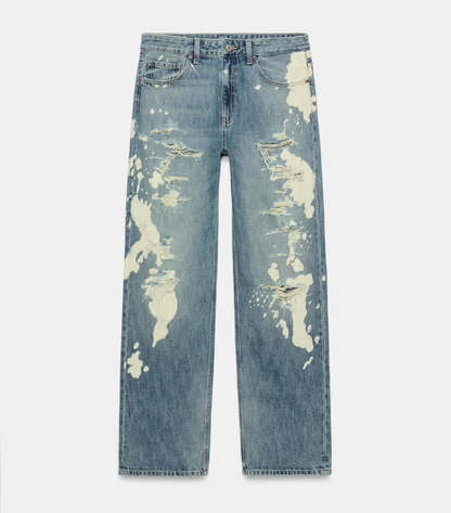 Mid-Rise Splatter Jeans